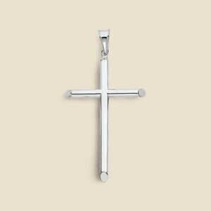 14K Real White Gold Cross Pendant | Elegant Religious Jewelry |